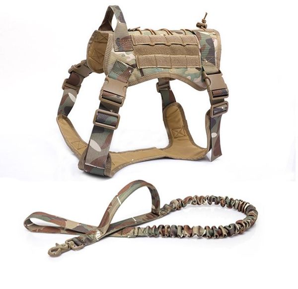 

tactical service dog vest breathable military clothes k9 harness adjustable size training hunting molle collars & leashes