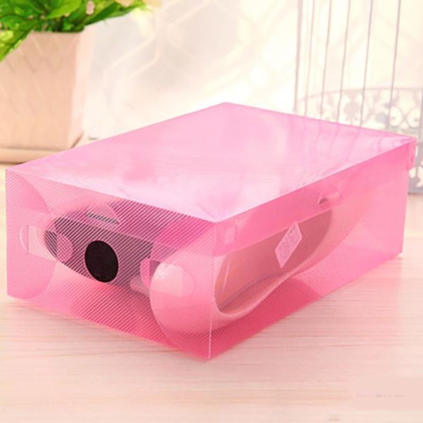 

clothing & wardrobe storage 5 x transparent clear random color plastic shoe organiser foldable boxes box space saver for home