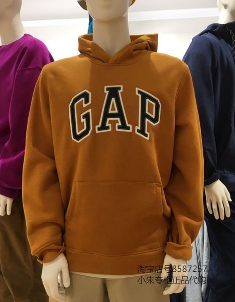 

brand hoodie domestic gap men's 2021 new hooded fleece pullover fall 618862 644492, Black