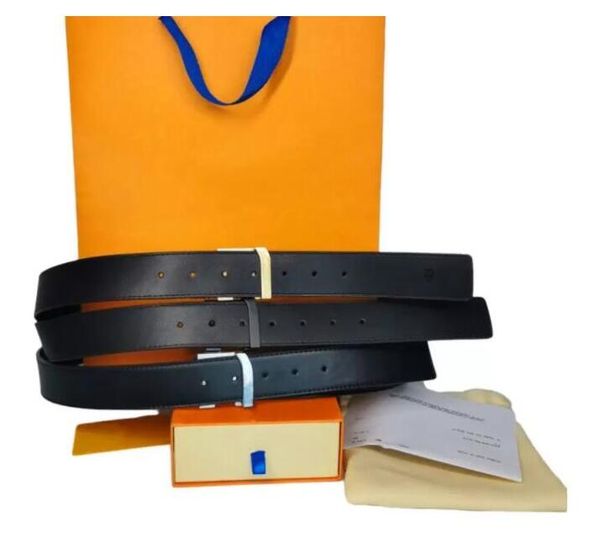

men designers belts classic fashion genuine leather casual smooth buckle womens mens leathers belt width 3.8cm size 105cm-125cm with origina, Black;brown
