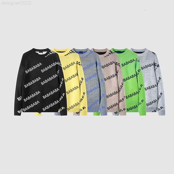 

brand designer fashion women's sweater knit letter pattern cardigan men's casual printing embroidery print knitwear long sleeve, White;black