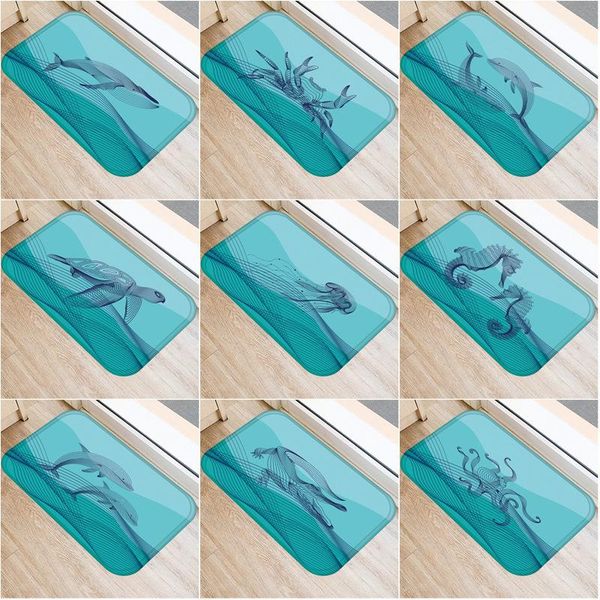 

carpets blue bottom small animal non-slip bedroom decorative carpet kitchen floor living room mat bathroom 40x60cm .