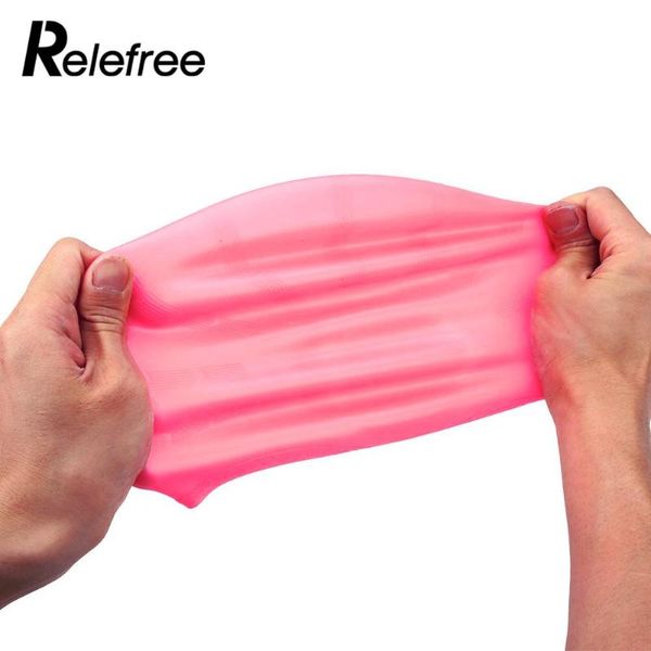 

ear protection silicone swimming cap waterproof swim stretch hat caps