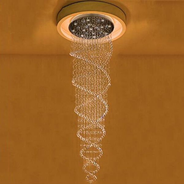 

sales double spiral flush mount living room lights home decoration hang pendant crystal chandelier chandeliers