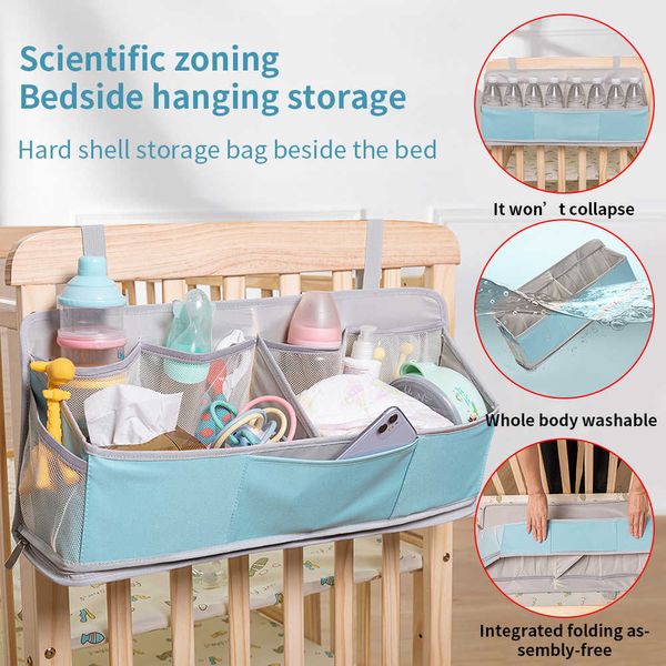Saco de armazenamento de cama de bebê infantil berço s pendurado s frigoper fraldside vestuário organizador rack de cama para bebês