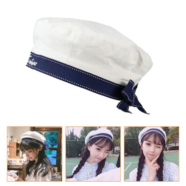 

wide brim hats 1pc sailor cosplay hat girls fashion beret lovely girl summer casual, Blue;gray