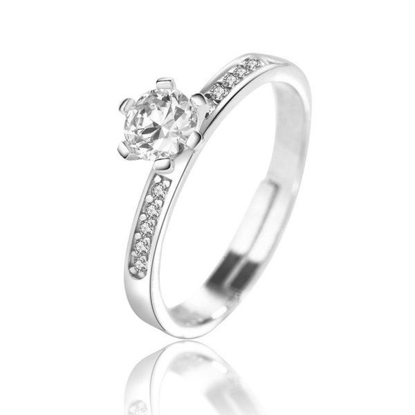 

cluster rings anillos yuzuk 925 sterling silver women solitaire cubic zircon female wedding ring fashion jewelry for any party, Golden;silver