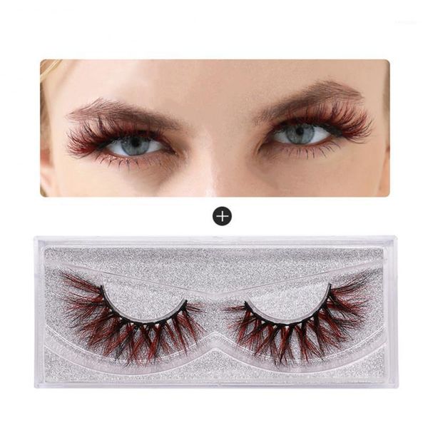 

3d nutual eyelashes real mink colored fake fibers long makeup lashes thick eye maquiagem false1