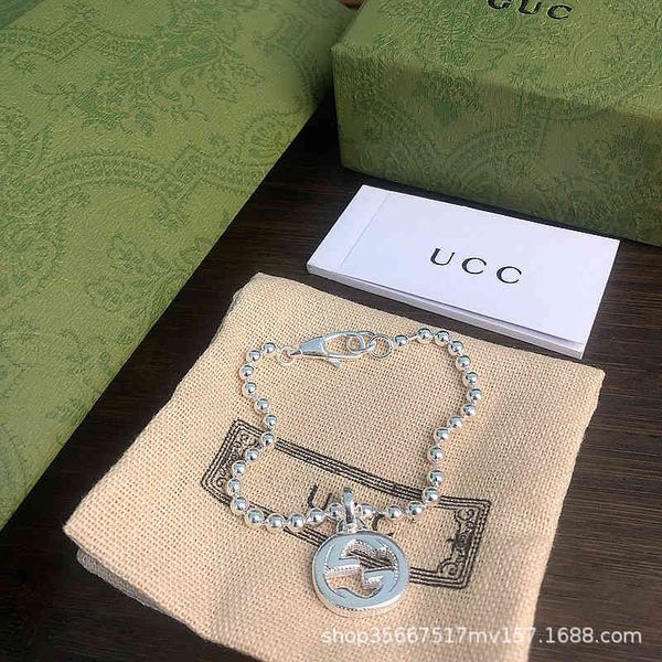 

ladies fashion jewelry double elf round bead 925 sterling silver men and women buckle the same couple bracelet, Golden;silver