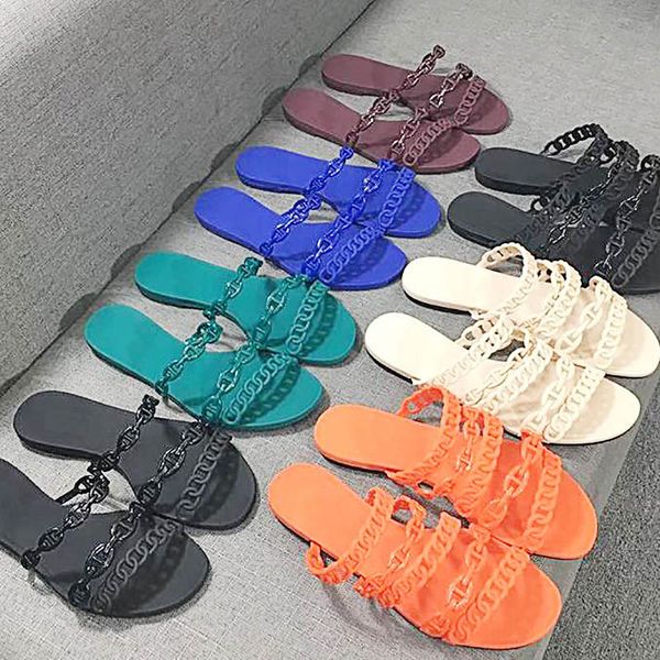 

fashion quality women slippers luxury name foothold ladies sandals rubber jelly slipper flat shoes babouche party wedding low cutter, Black