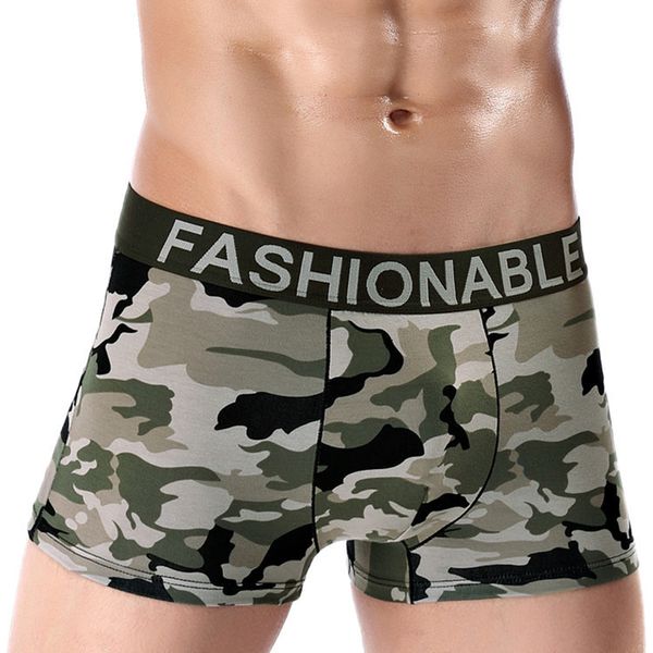

high grade men's cotton camouflage printed boxer underwear, Black;white