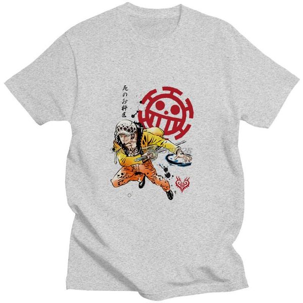 

men's t-shirts cartoon breathable clothing one piece trafalgar harajuku ulzzang t shirt fashion japan men manga print clothes, White;black