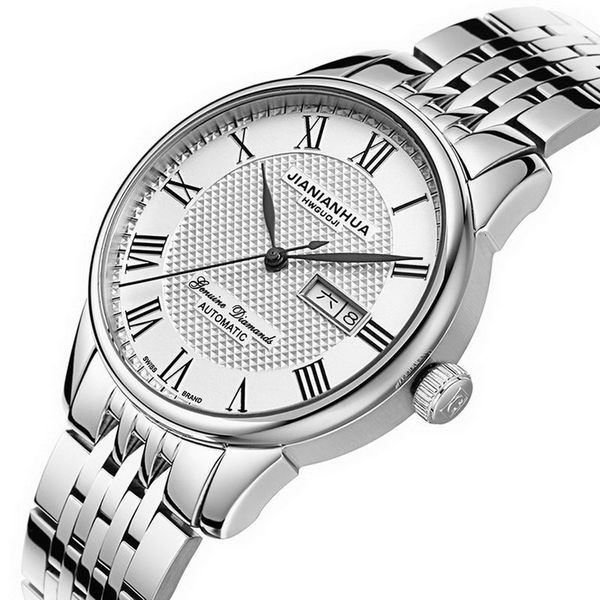 

switzerland carnaval brand luxury men's watches car self-wind saffier reloj hombre 100m waterproof relogio clock c8605g-1, Slivery;brown