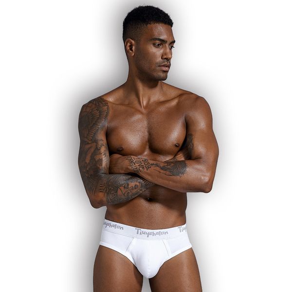 

own 1030 rib cotton classic colorful men's triangle underpants, Black;white