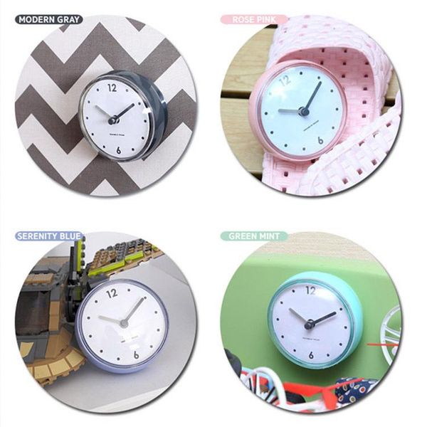 

wall clocks bathroom waterproof kitchen clock suction cup silent battery decor shower timer tiny toilet 7.5x3.6x7.5cm
