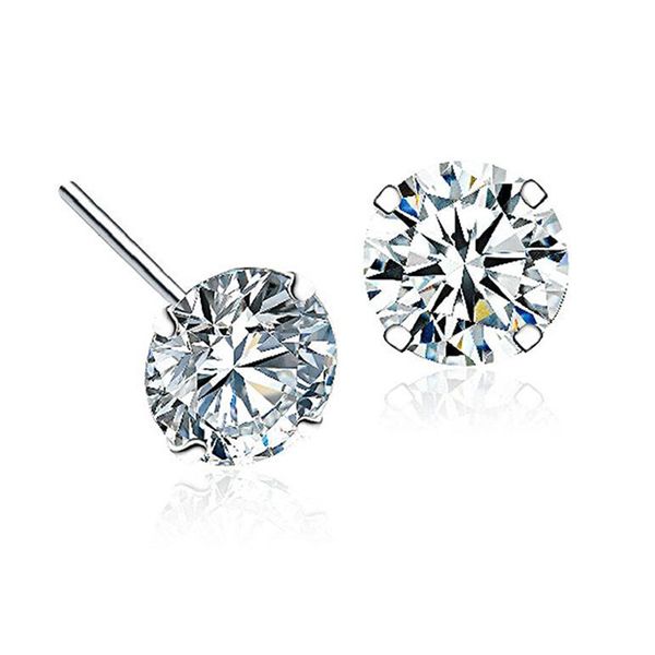 

women's ear cuff diamond four claws fashion earrings exquisite 3 colors zircon earring female personality wild 18k gold plated jewelry, Silver