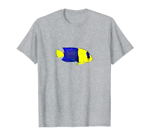 

bi-color angel saltwater reef aquarium fish tank shirt t-shirt, White;black