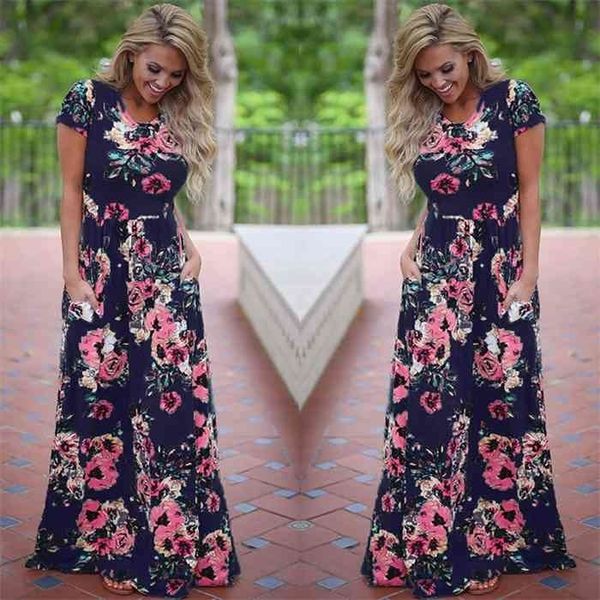

women summer floral print maxi dress white boho beach dress women evening party long dress plus size vestidos female s, Black