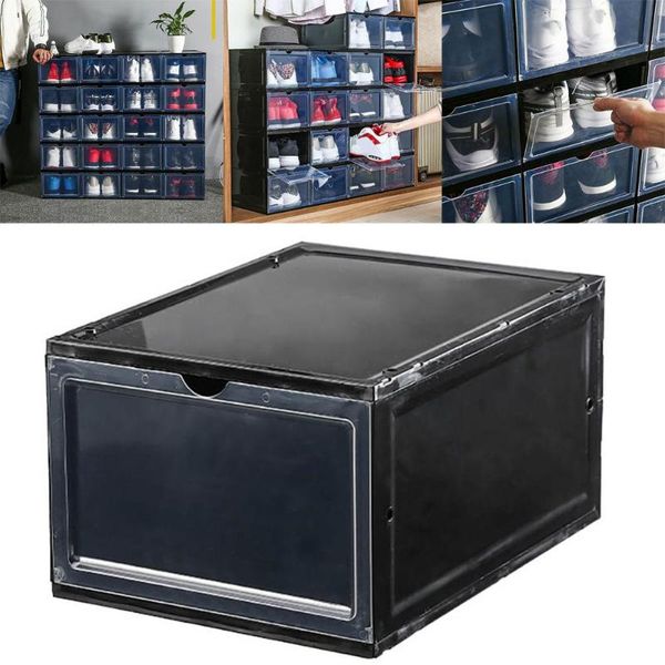 

clothing & wardrobe storage transparent lid plastic sneakers stackable drawer design shoes box container organizer save space