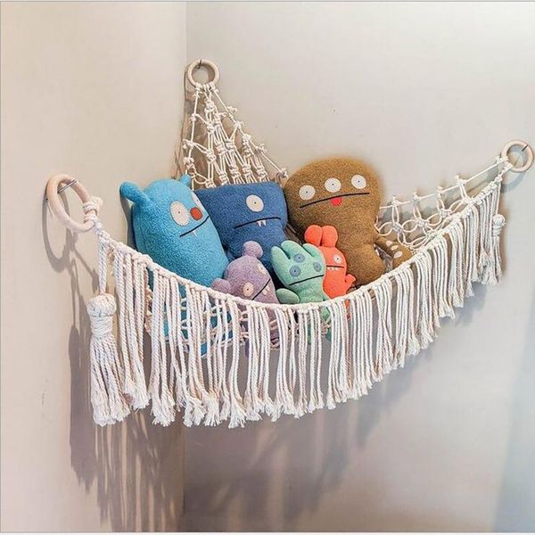 

storage baskets toy hammock organizational stuffed animal net for play room or bedroom 35x43 / 35x47 inch plushies comes in a gift box