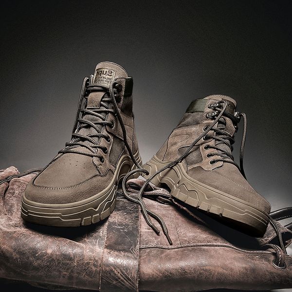 

martin winter shoes 2021 new high casual british wind work clothes waterproof boots men's fashion, Black