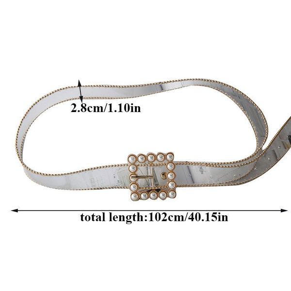

belts women decorative belt jeans fashion clear waist transparent pearl ladies designer waistband for dress coat, Black;brown