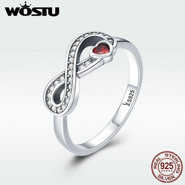 

cluster rings wostu 100% 925 sterling silver infinity forever love ring for women wedding engagement luxury fashion jewelry gift dxr415, Golden;silver