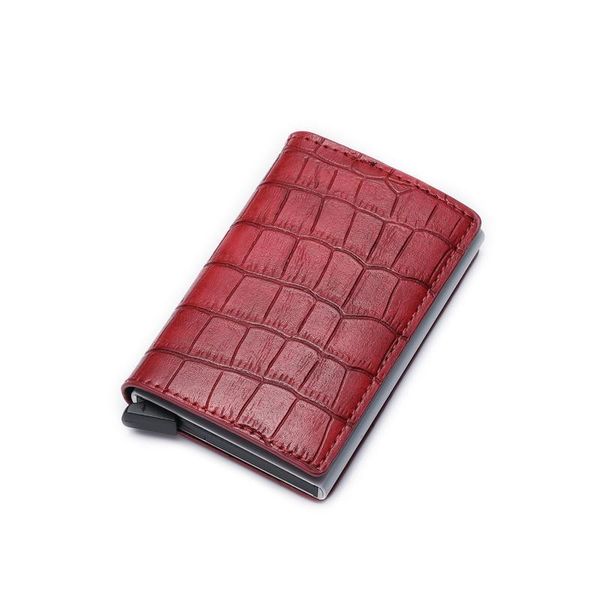 

card holders business id case men fashion automatic rfid holder aluminium bank wallets, Brown;gray