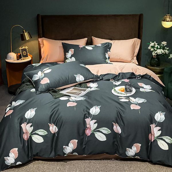 

bedding sets navy blue luxury set premium egyptian cotton duvet cover cartoon bear soft comforter bed sheet pillowcase