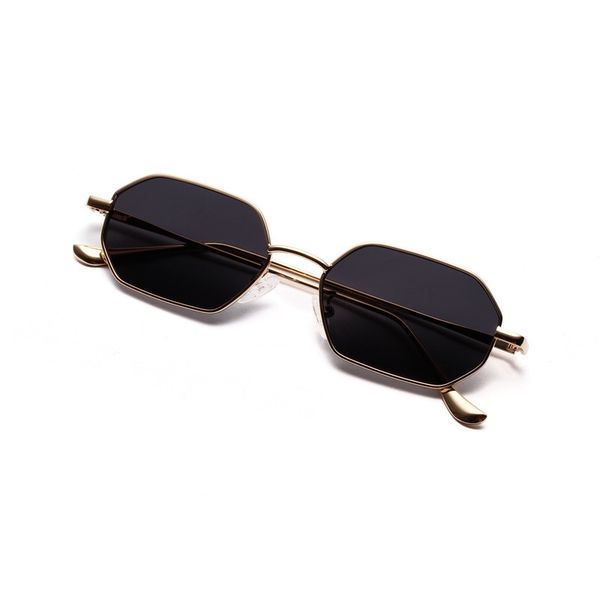 

women retro classic small polygon sunglasses men women luxury vintage black mirror color transparent objective sunglasses uv400 glasses whol, Silver