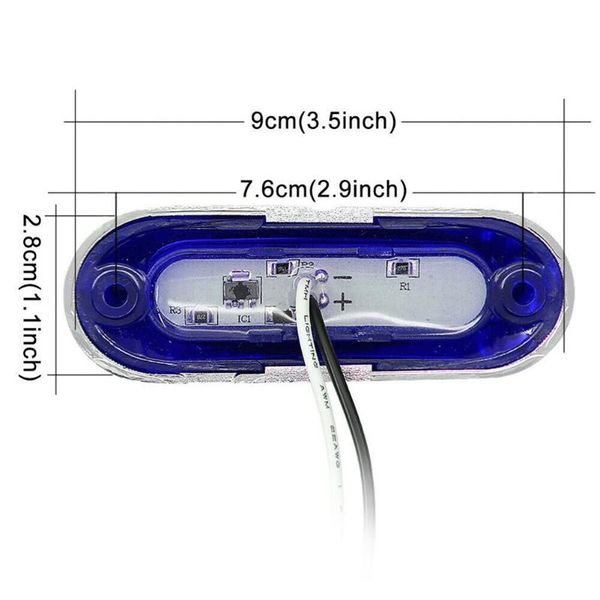 

emergency lights blue 4 led clearance side marker truck trailer van 12-24v waterproof lamp car products 3.5*1.1*0.78 in ligh