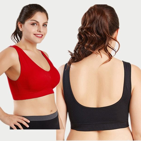 

large size no steel bra 260 jin fat  sleep bra seamless fitness yoga sports underwear female, Black;white