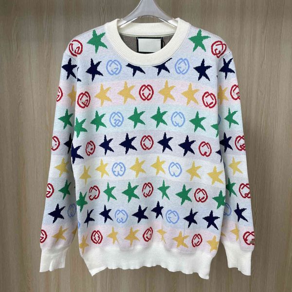 

21 autumn tide brand new little fresh college style color star pattern pullover top, White;black