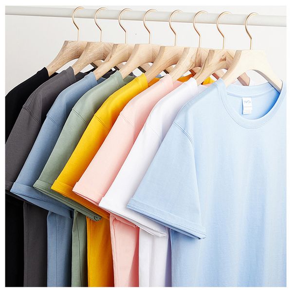 

men's t shirts 240g japane loose cotton short sleeve t-shirt and women's round neck white bottomed shirt fashion can be customized, White;black