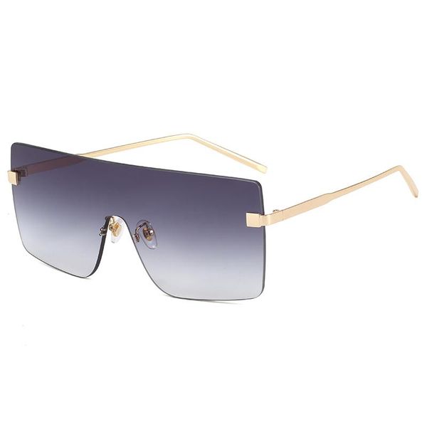 

eyewear fashion 2021 oversized rimless flat lens shades sunglasses, White;black