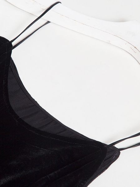 

dress french silk veet suspender temperament knee length a-line, Black;gray