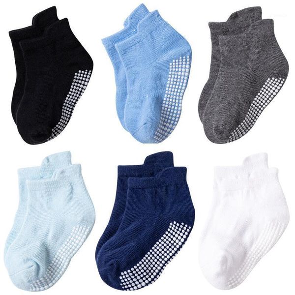 

baby socks 100% organic cotton non slip for boys & girls 6pairs/lot anti skid sock 6-36 month, Pink;yellow