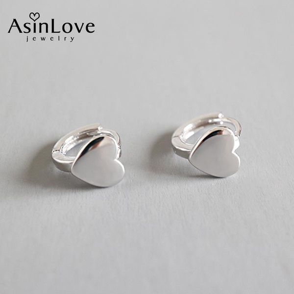 

asinlove fashion 925 sterling silver stud earrings romantic cute love heart shaped for women fine jewelry dropshiping, Golden;silver