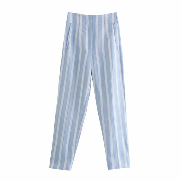 

women's pants & capris spring and autumn products striped trousers british style fashion color matching mopping drape high-waist casual, Black;white