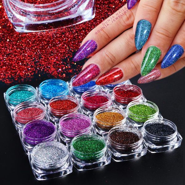 

nail gel flash powder retro color laser fine, Red;pink