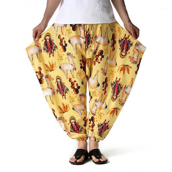 

mens cotton baggy hippie harem pants 2021 brand 3d print joggers sweatpants men harajuku streetwear pantalones hombre xxxl men's, Black