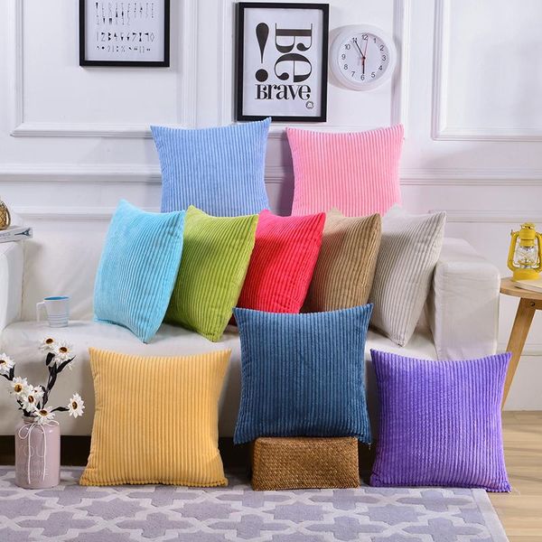 

cushion/decorative pillow corduroy soft comfortable 18x18 inch 45x45 cm solid pure color cushion include with stuffing inner core home decor