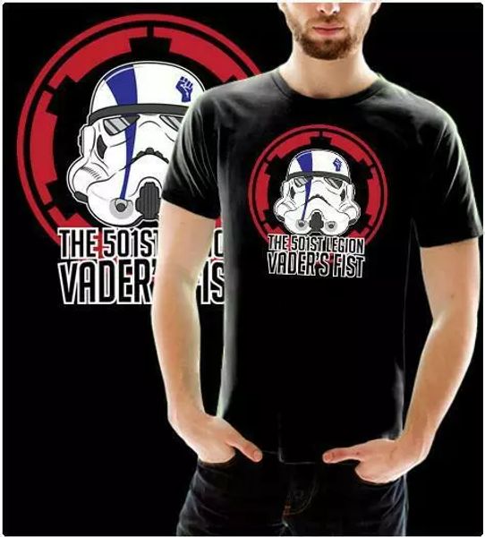 

the 501st legion fist space war funny movie black t-shirt s-6xl, White;black