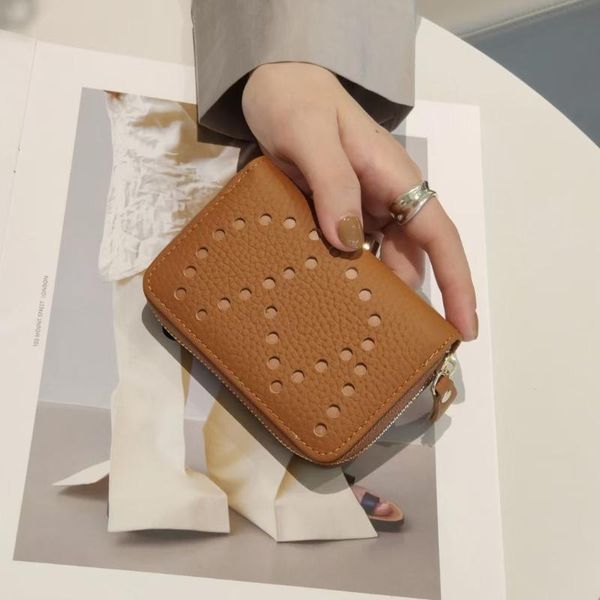 

card holders genuine leathercard holder women's small purse, Brown;gray