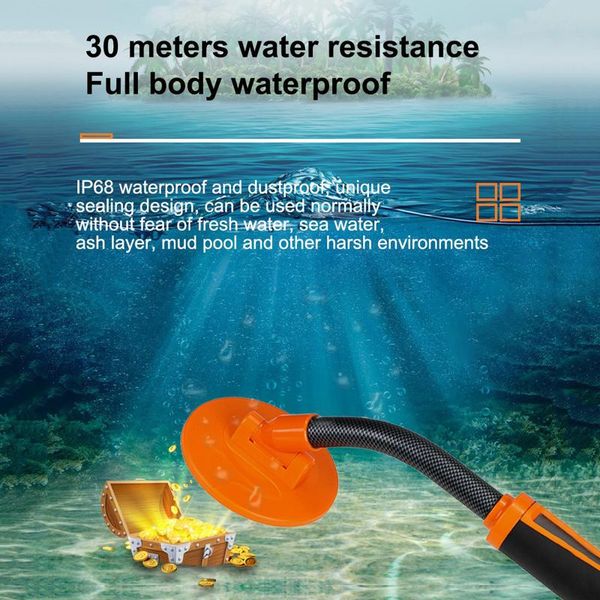 

metal detectors professional detector with vibration sound alarm gold depth 100feet waterproof pulse induction finder