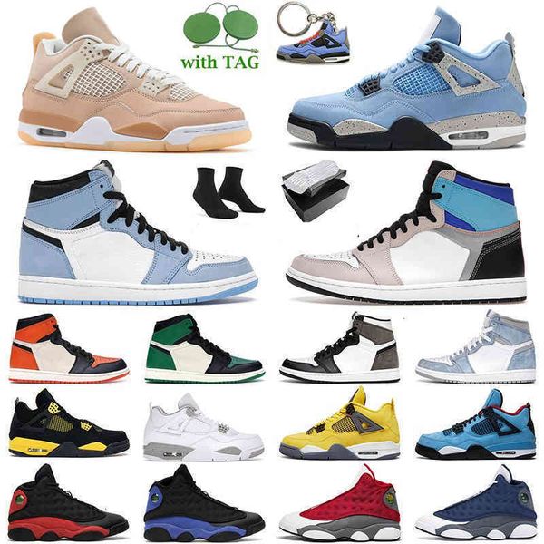 

2023 ith box 4s lightning 1s prototype basketball shoes red thunder men women university blue white oreo 13s obsidian flint outdoor mens tra, Black