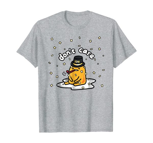 

gudetama happy new year "don't care" tee shirt, White;black