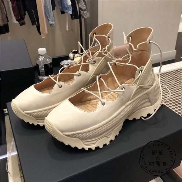 

dress shoes trend platform sandals cross-tied sandalias mujer 2021 cozy women tide ladies round toe lace-up zapatos de, Black