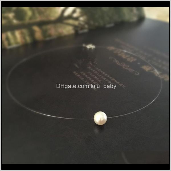 

necklaces & pendants jewelrynatural nearound freshwater pearl tibetan sier choker invisible necklace chains drop delivery 2021 8um1k, Silver