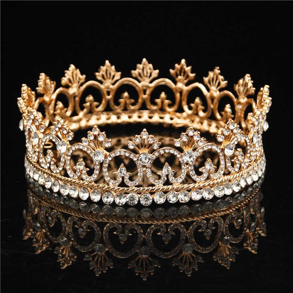 Rose Gold Wedding Crown Nupcial Tiaras e Coroas Princesa Diadem Feminino Headdress Bridal Head Drindes Head Jewelry X0625
